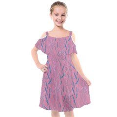 Undersea World  Plants And Starfish Kids  Cut Out Shoulders Chiffon Dress by SychEva