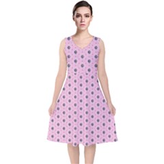 Sweet Sweets V-neck Midi Sleeveless Dress  by SychEva