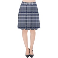 Pattern Carreaux Bleu/blanc Velvet High Waist Skirt by kcreatif