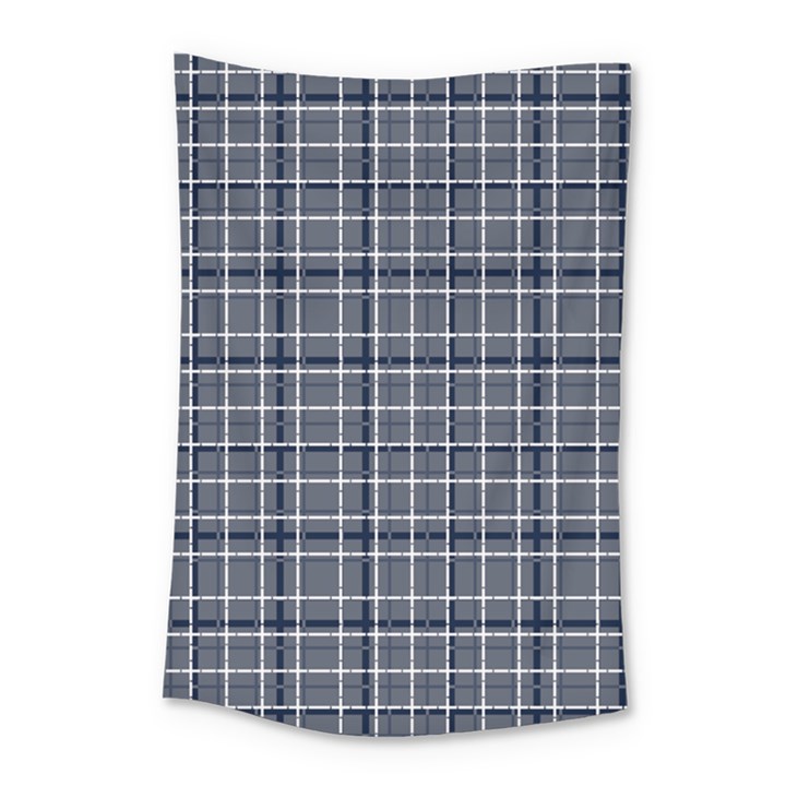 Pattern carreaux bleu/blanc Small Tapestry