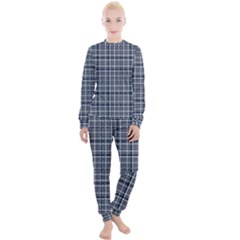 Pattern Carreaux Bleu/blanc Women s Lounge Set by kcreatif