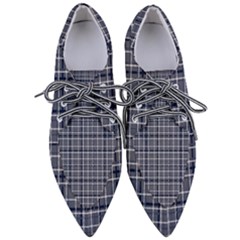 Pattern Carreaux Bleu/blanc Pointed Oxford Shoes by kcreatif