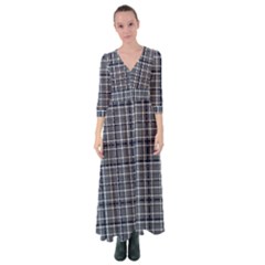 Pattern Carreaux Bleu/blanc Button Up Maxi Dress by kcreatif