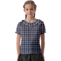 Pattern carreaux bleu/blanc Kids  Frill Chiffon Blouse View1