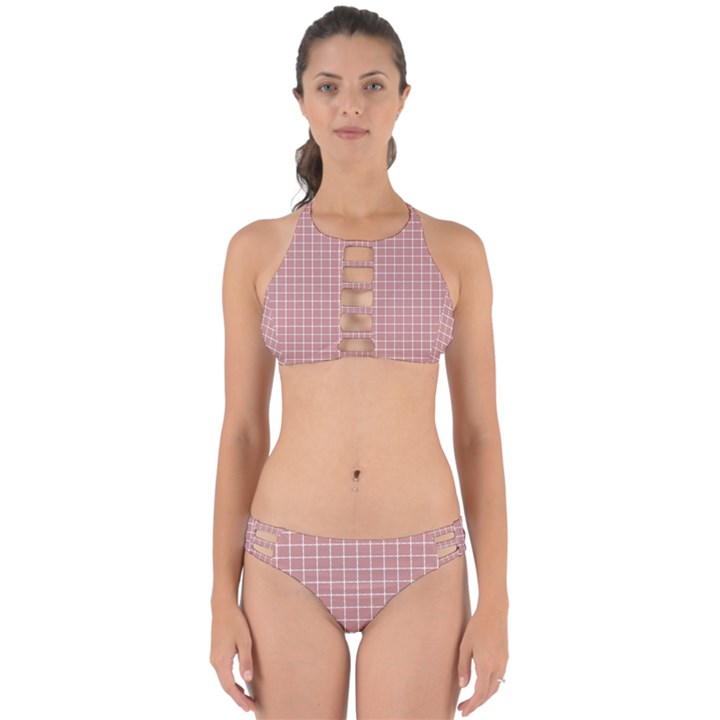 Abstrait carreaux rose/blanc Perfectly Cut Out Bikini Set