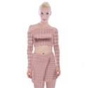 Abstrait carreaux rose/blanc Off Shoulder Top with Mini Skirt Set View1