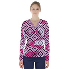 Patternabstraitrosenoir65 V-neck Long Sleeve Top by kcreatif