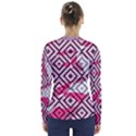 Patternabstraitrosenoir65 V-Neck Long Sleeve Top View2