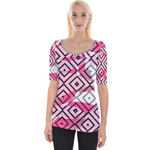 Patternabstraitrosenoir65 Wide Neckline Tee by kcreatif