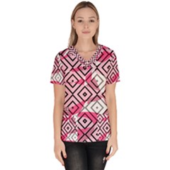 Patternabstraitrosenoir65 Women s V-neck Scrub Top by kcreatif