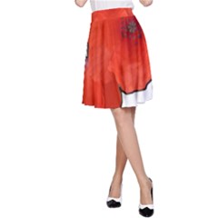 Coquelicots Fleurs A-line Skirt by kcreatif