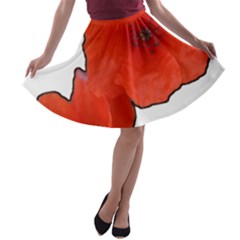 Coquelicots Fleurs A-line Skater Skirt by kcreatif