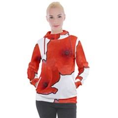 Coquelicots Fleurs Women s Hooded Pullover by kcreatif