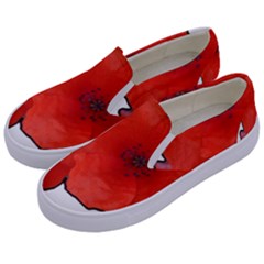 Coquelicots Fleurs Kids  Canvas Slip Ons by kcreatif