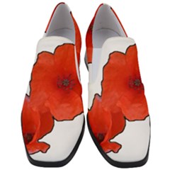 Coquelicots Fleurs Women Slip On Heel Loafers by kcreatif