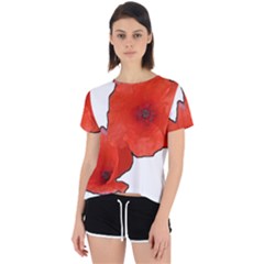 Coquelicots Fleurs Open Back Sport Tee by kcreatif