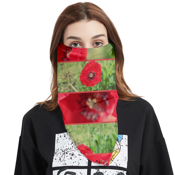 Photos Collage Coquelicots Face Covering Bandana (Triangle)