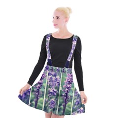 Collage Fleurs Violette Suspender Skater Skirt