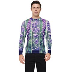 Collage Fleurs Violette Men s Long Sleeve Rash Guard by kcreatif