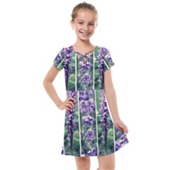 Collage Fleurs Violette Kids  Cross Web Dress by kcreatif