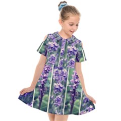 Collage Fleurs Violette Kids  Short Sleeve Shirt Dress