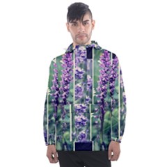 Collage Fleurs Violette Men s Front Pocket Pullover Windbreaker by kcreatif