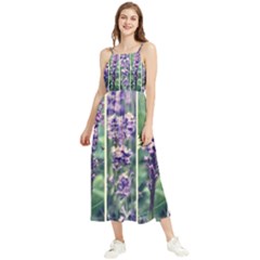 Collage Fleurs Violette Boho Sleeveless Summer Dress