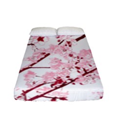 Fleurs De Cerisier Fitted Sheet (full/ Double Size) by kcreatif