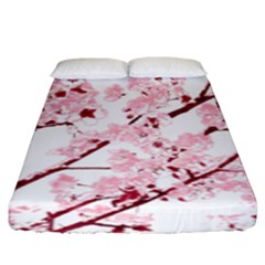 Fleurs De Cerisier Fitted Sheet (king Size) by kcreatif