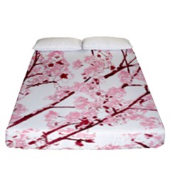 Fleurs De Cerisier Fitted Sheet (california King Size) by kcreatif