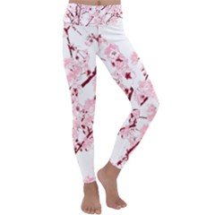 Fleurs De Cerisier Kids  Lightweight Velour Classic Yoga Leggings by kcreatif