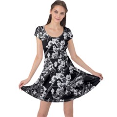 Fleurs De Cerisier Noir & Blanc Cap Sleeve Dress by kcreatif