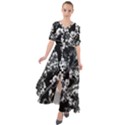 Fleurs de cerisier Noir & Blanc Waist Tie Boho Maxi Dress View1