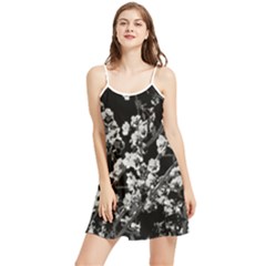 Fleurs De Cerisier Noir & Blanc Summer Frill Dress