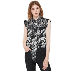 Fleurs De Cerisier Noir & Blanc Frill Detail Shirt