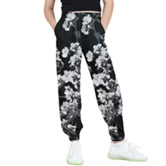 Fleurs De Cerisier Noir & Blanc Kids  Elastic Waist Pants