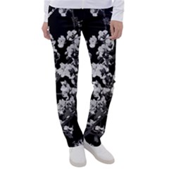 Fleurs De Cerisier Noir & Blanc Women s Casual Pants