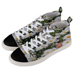 Champs De Marguerites Men s Mid-top Canvas Sneakers by kcreatif