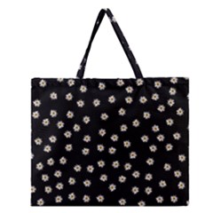 Pattern Marguerites Zipper Large Tote Bag by kcreatif