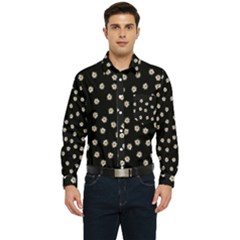 Pattern Marguerites Men s Long Sleeve Pocket Shirt  by kcreatif