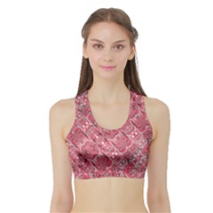 Fancy Ornament Pattern Design Sports Bra With Border