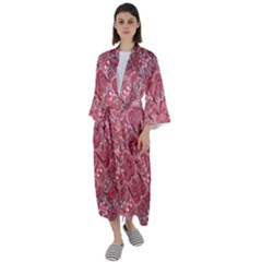 Fancy Ornament Pattern Design Maxi Satin Kimono by dflcprintsclothing