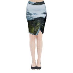 Green Mountain Midi Wrap Pencil Skirt by goljakoff