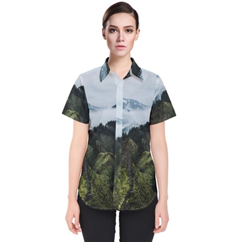 Green Mountain Women s Short Sleeve Shirt by goljakoff