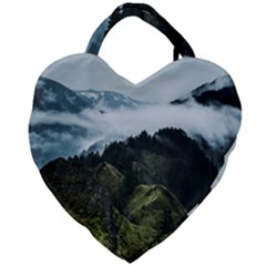 Green Mountain Giant Heart Shaped Tote by goljakoff