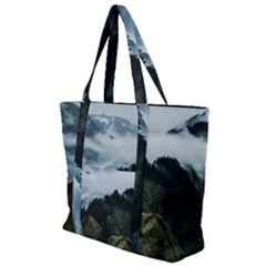 Green Mountain Zip Up Canvas Bag by goljakoff