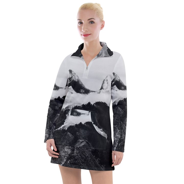 Whales dream Women s Long Sleeve Casual Dress