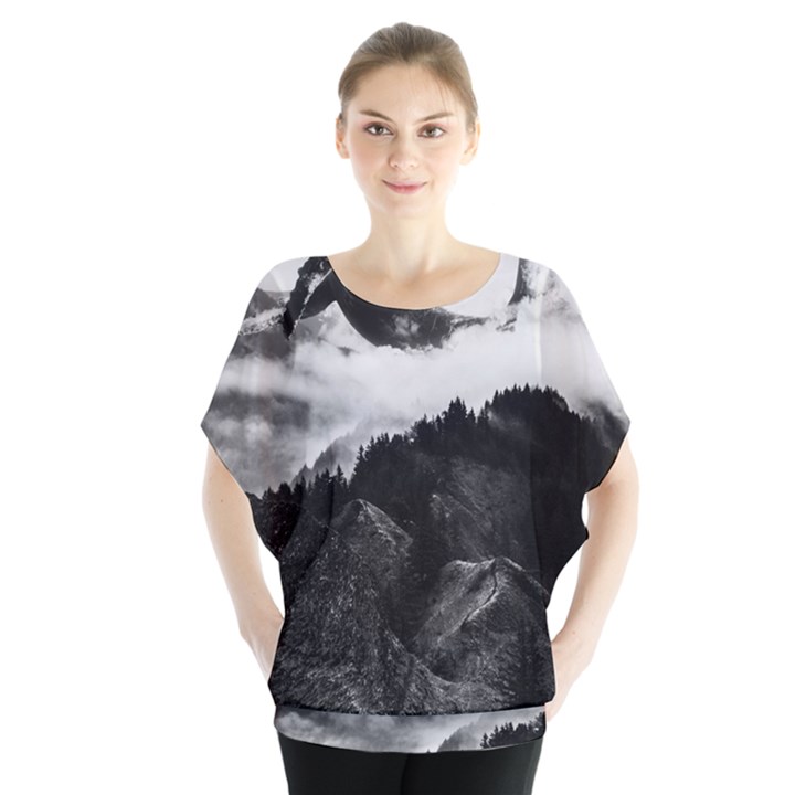 Whales dream Batwing Chiffon Blouse