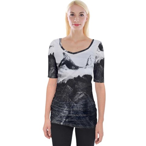 Whales Dream Wide Neckline Tee by goljakoff