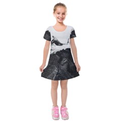 Whales Dream Kids  Short Sleeve Velvet Dress by goljakoff